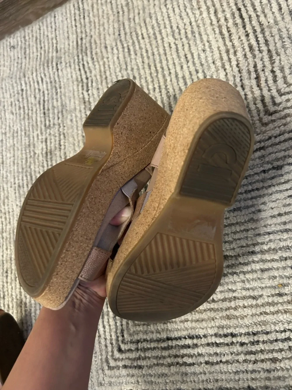 EARTH Kaya Kella Size 8 Beige Women’s Cork Platform Sandals in Brown